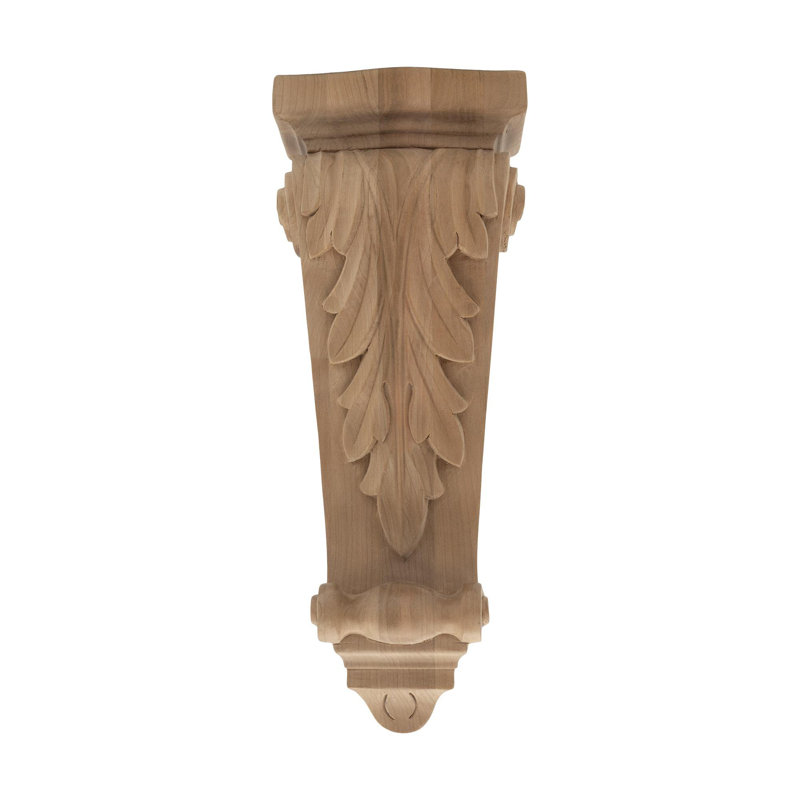 Small Hand Carved Cherry Wood Acanthus Leaf Corbel