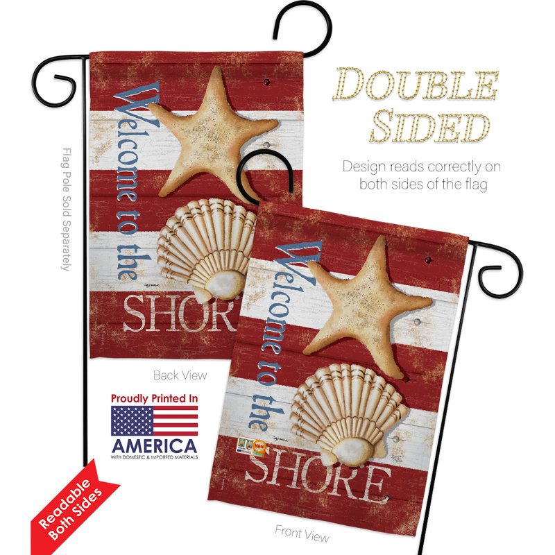« welcome to the shore impressions », 2 faces de polyester 18,5 x 13 po ensemble de drapeau