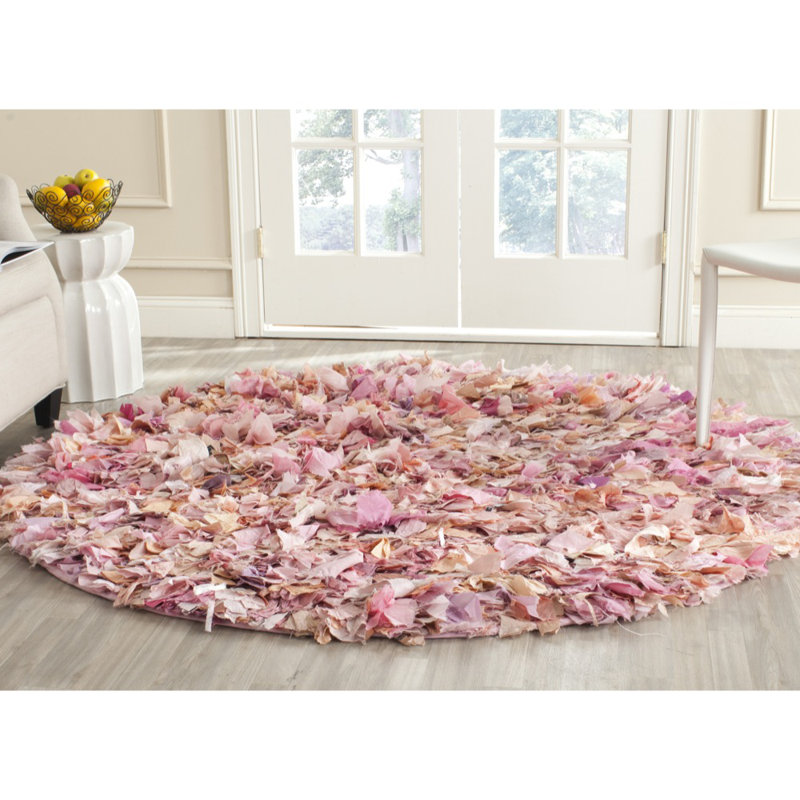 Tapis géométrique tissé à la main Godsey, Rond 6 pi