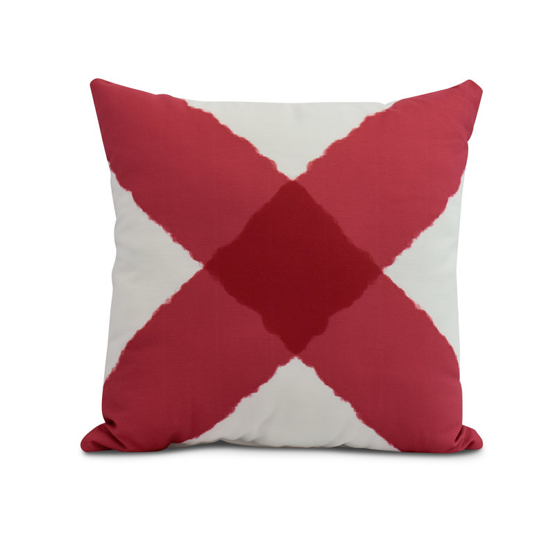 Nantucket Outdoor Reversible Throw Pillow, Red, 20"x20"