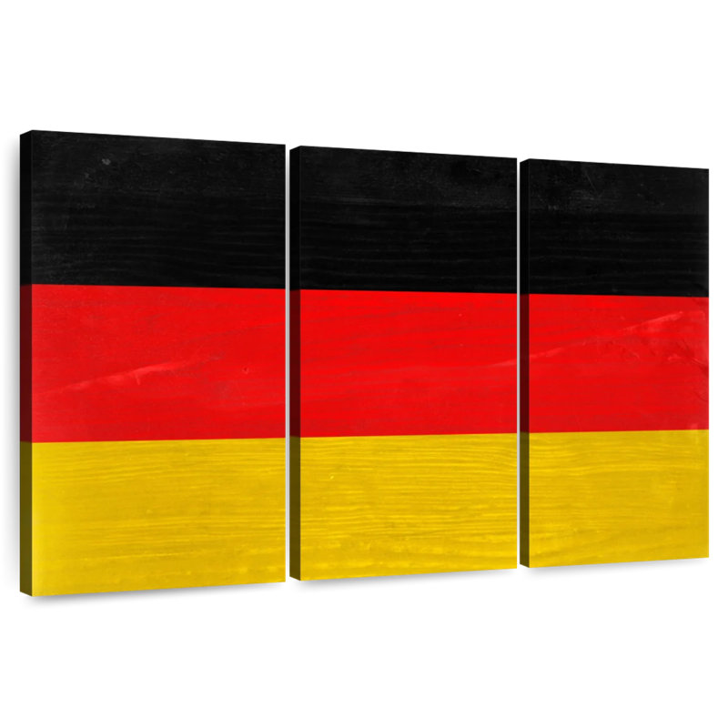 Bois Allemagne drapeau, H 48 po x l 74 po