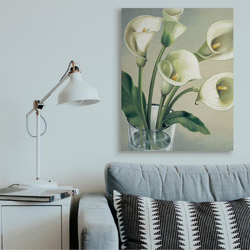 «Soft Soft Calla Lily Florals» par Eva Barberini, H 48 po x l 36 po x 1,5 po, Toile tendue