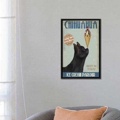 « chihuahua ice crème », reproduction d’impression sur toile tendue Fab Funky