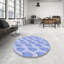 Tapis bleu tissé à la machine-1522818312