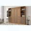 Grand lit escamotable avec tablettes et armoires de rangement-1311880992