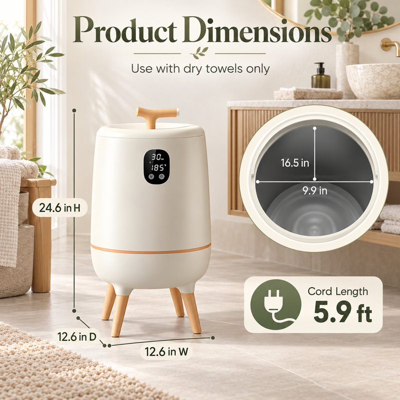 Towel Warmer, Light khaki with Legs