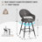 26" Faux Leather Counter Height Swivel Bar Stools-923409092-909672302