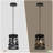 1-Light Black Forest Deer & Bear Silhouette Cylinder Pendant-1892254774