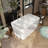 49'' Freestanding Soaking Acrylic Bathtub, Square-shape Japanese Soaking Hot Tub with Built-in Seat, Chrome Overflow and Drain, White-111060499