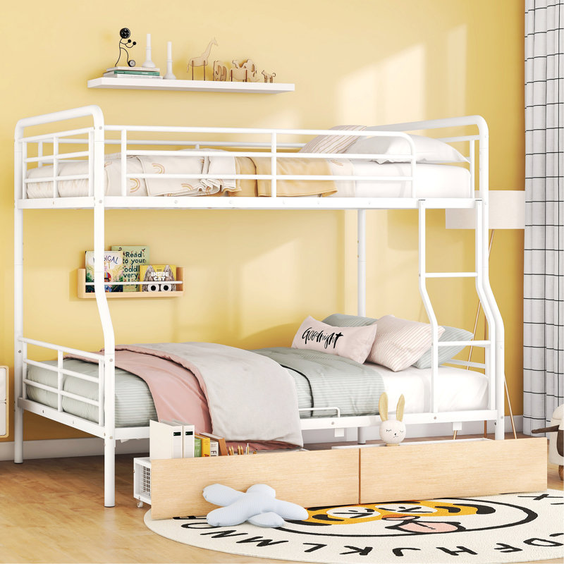 Anderer Metal Platform Storage Bed, White