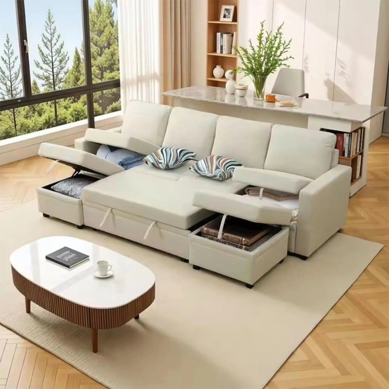 Modular Sectional Sleeper Sofa With Pull Out Bed