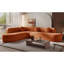 Très grand canapé modulaire de 122 po en tissu doux, design incurvé élégant avec trois coussins ronds, mousse haute résilience pour un confort ultime-1305745990