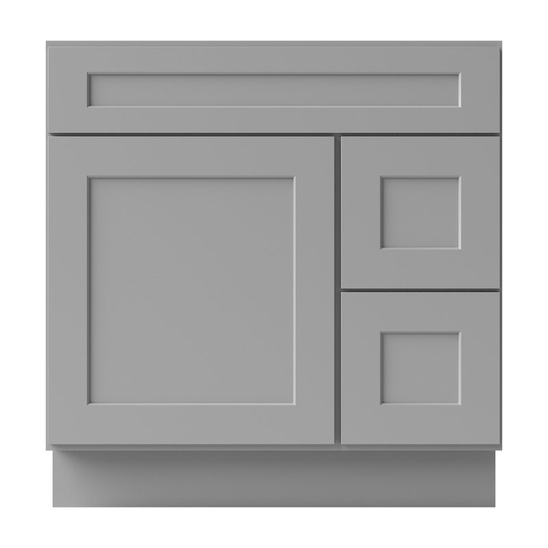 Meuble-lavabo de salle de bain en bois massif prêt à assembler 30 po - comptoir non inclus, Gris