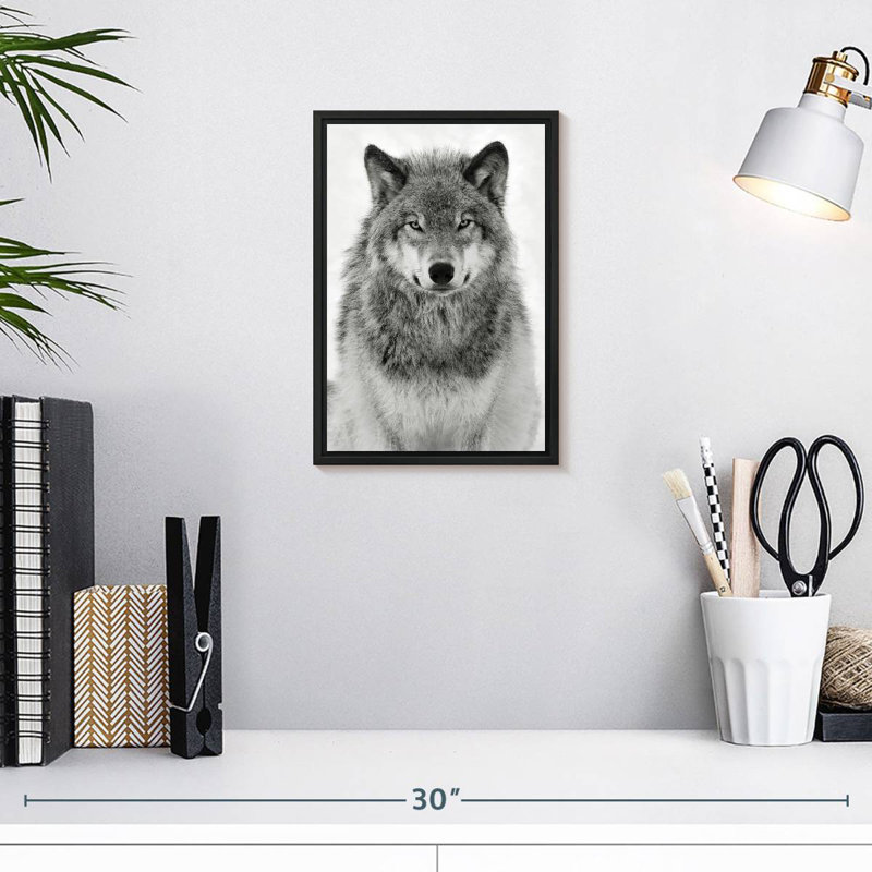 Mighty Timber Wolf, 9 po x 13 po, Cadre flottant noir