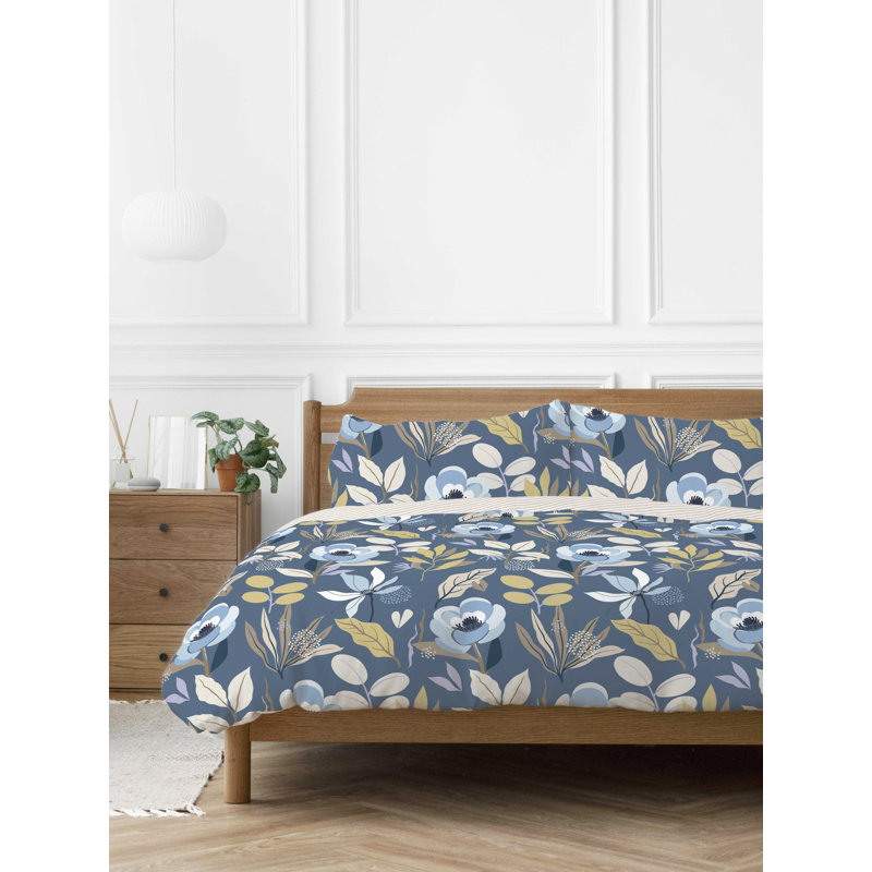 Chetek Polyester Floral Duvet Cover Set with Pillowcases Quilt Cover Soft and Breathable Duvet Cover