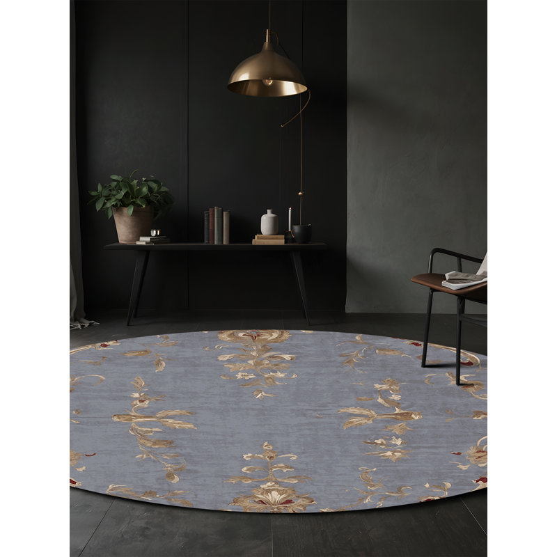 Tapis rose soyeux et moelleux, Rond 6 pi