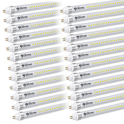 4ft 24W T5 High Output LED Tube Light, 45.75", F54T5 Equal, 5000K (Cool White), Clear Lens, 3500 lm, G5 Mini Base, 100-277V, Ballast Bypass, Dual-End Powered, LED Shop Light, UL-Listed (24-Pack)