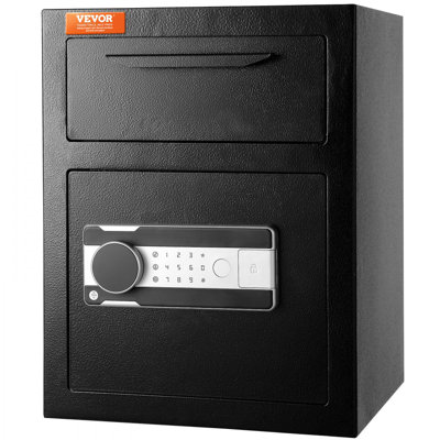 Coffre-fort de 2,5 cubes, coffre-fort avec fente de dépôt, serrure à code électronique et 2 clés de secours