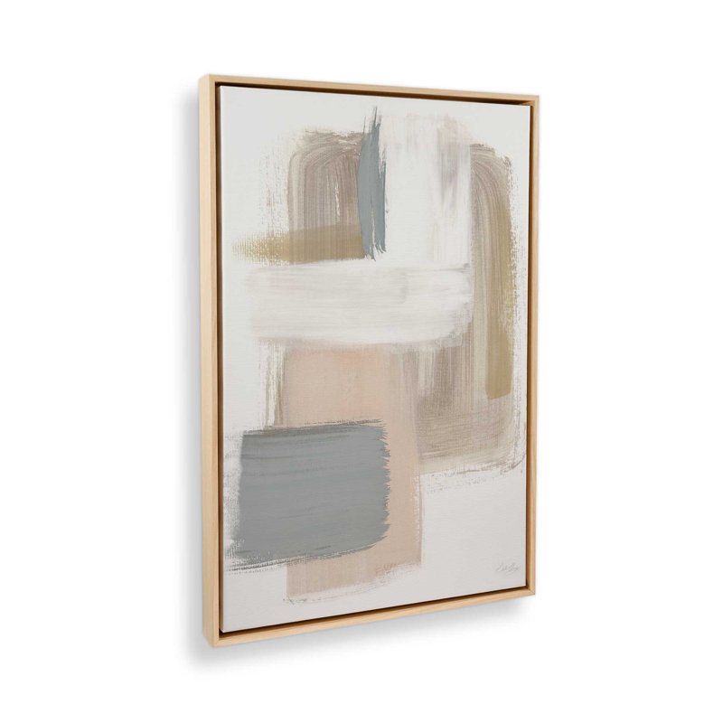 «Beige Ballet V1» sur papier, Toile encadrée «American Maple Floater», 12.75" H x 8.75" W x 1.75" D