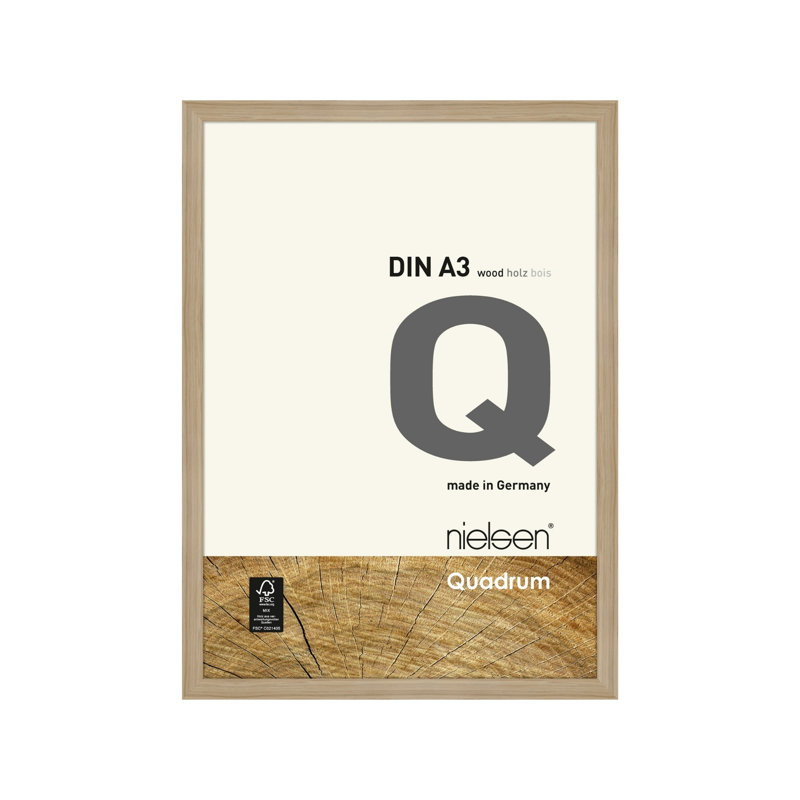 nielsen Quadrum Wooden Picture Frame With Glass Front, Oak, 42cm H x 29.7cm W x 2.5cm D