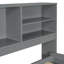 Lit de jour gris avec 2 armoires de chevet, 4 tiroirs et tablettes supérieures-1695608899