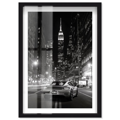 New York Nightly Visit Shadowbox Print Photography Wall Art by Notoriart, Black Frame, 24 x 36