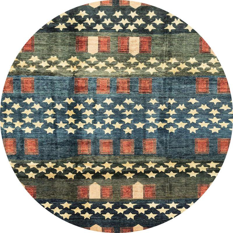 Abstract Indoor Rug, Round 5'