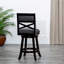 Chaise pivotante à hauteur de comptoir 24 po Finish. Siège en tissu gris anthracite. Structure en bois franc stable. Conception à pieds évasés. Tabouret rembourré confortable avec tissu, sièges modernes