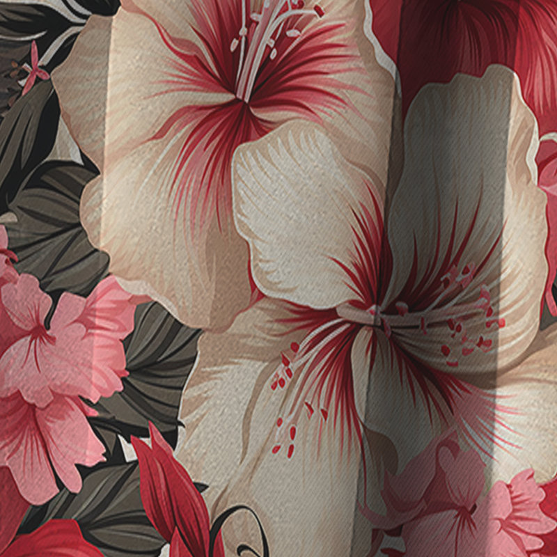 Hibiscus Romance - motif tropical III - Rideau floral - Rideau occultant floral - 1 panneau, L 52 po x L 84 po