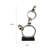 Lo Abstract Interlinked Ring Sculpture, Solid Base, Metal-113031222