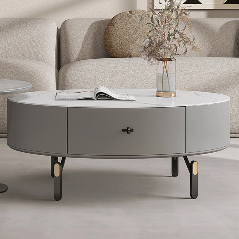 Italian light luxury oval rock table