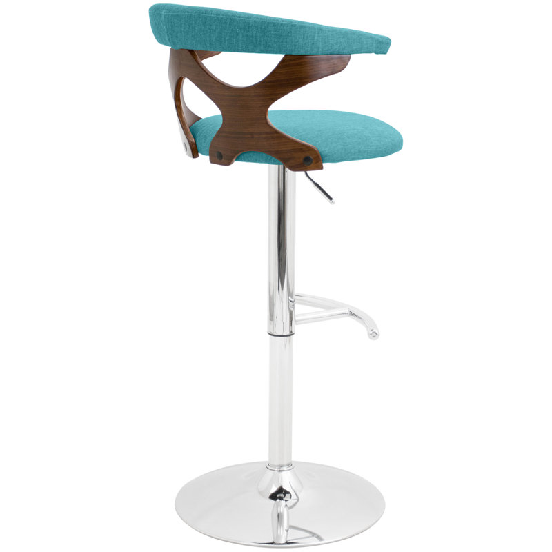 Briunna Swivel Upholstered Adjustable Height Counter Stool, Teal