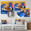 Bleu et jaune Pop Art Hamburger Brilliance - nourriture en métal, art mural-1331165014
