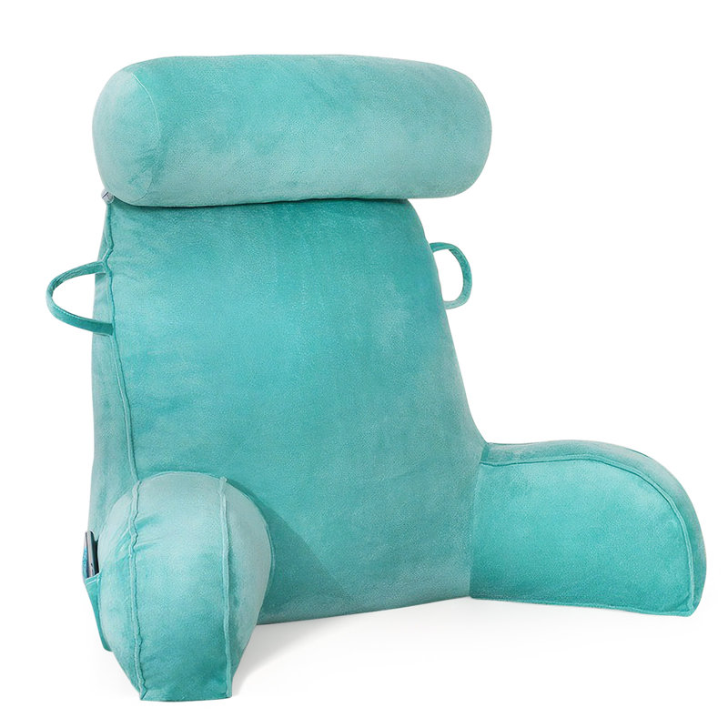 Velvet Backrest Pillow, Blue