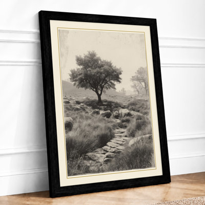 Solitary Tree In Stone Rustic - Print