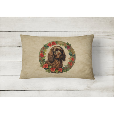 Christmas Flowers Frame Outdoor Throw Pillow