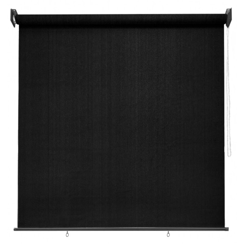 Rideau roulant d'extérieur, stores pare-soleil pour la terrasse, protection UV, L 96 po x L 96 po, Noir