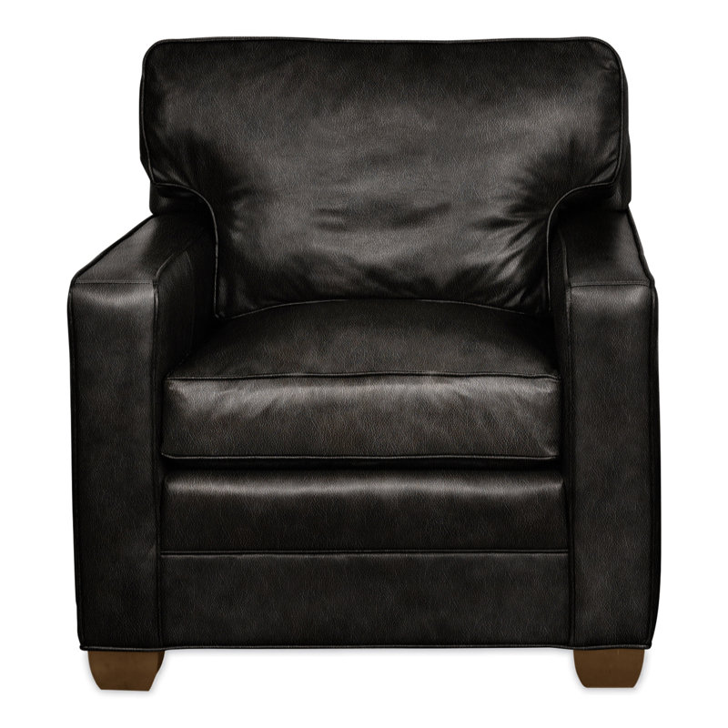 Chaise Hillcrest 37 ", La Havane, Cuir véritable encre Ziggy