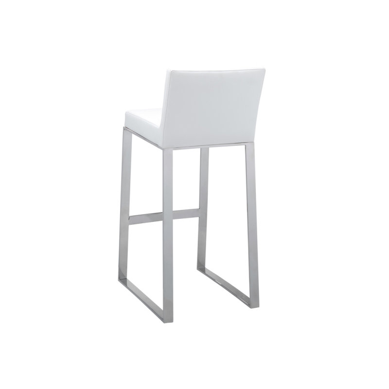 Barlet Bar & Counter Stool, Counter Stool (26" Seat Height), White Faux Leather