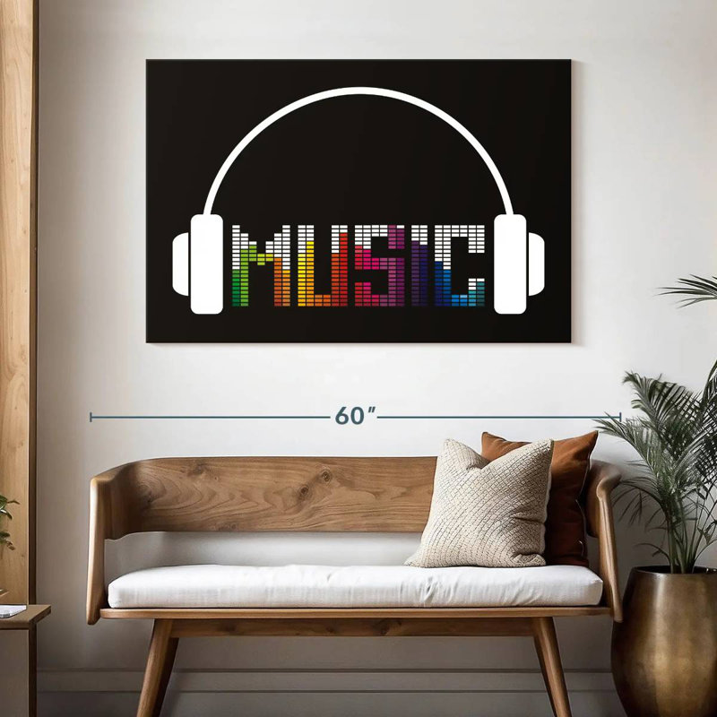 Abarca Music Headphones Typography, 32" H x 48" W