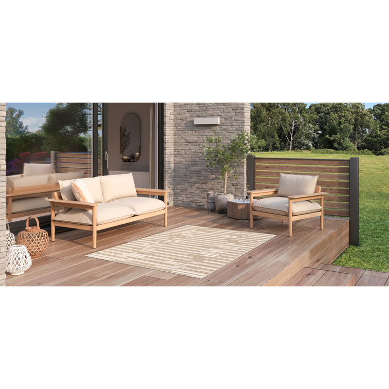 Suzie Striped Recycled P.E.T Indoor / Outdoor Area Rug, Rectangle 200 x 290cm