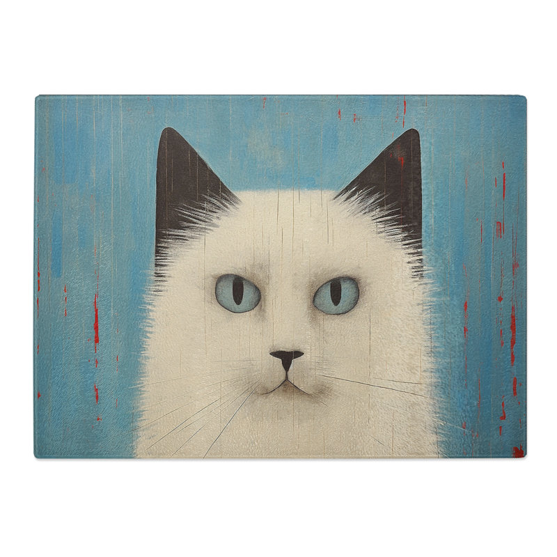 Ragdoll Cat Minimalism No.2  Glass Chopping Board