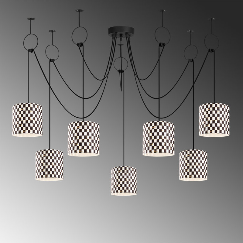 Luminaire suspendu cylindrique à 7 lumières Shayaan