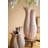  Ceramic Fluted Vase Set of 2 – Double Opening Tabletop Decor – 14.5" Tall