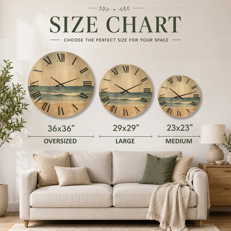 Horloge murale surdimensionnée Seascape, Medium