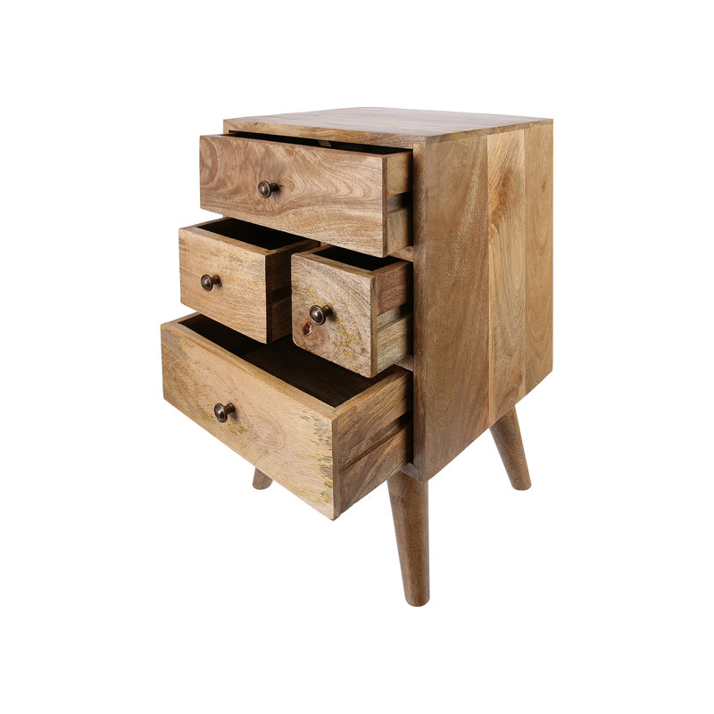 Leonardo 36cm W Solid Wood Bedside Table
