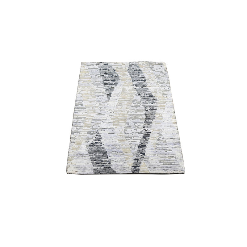 Gris noué à la main gris de conception unique 2 pi x 3 pi Tapis décoratif
