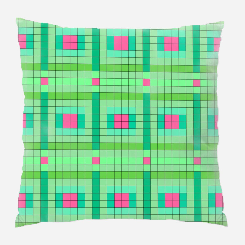 Checkerboard Geometric Microsuede Reversible Throw Pillow