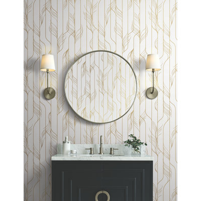Elemental Thread Neutral Pearl and Silver Wallpaper