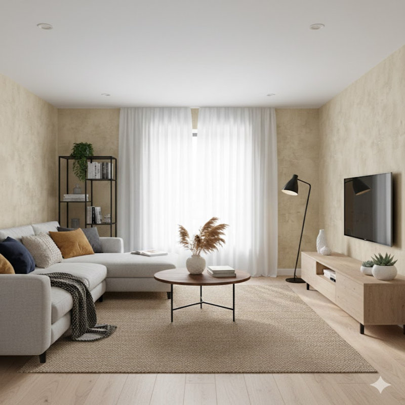 The Loft Collection Concrete Effect Wallpaper Roll, Gold